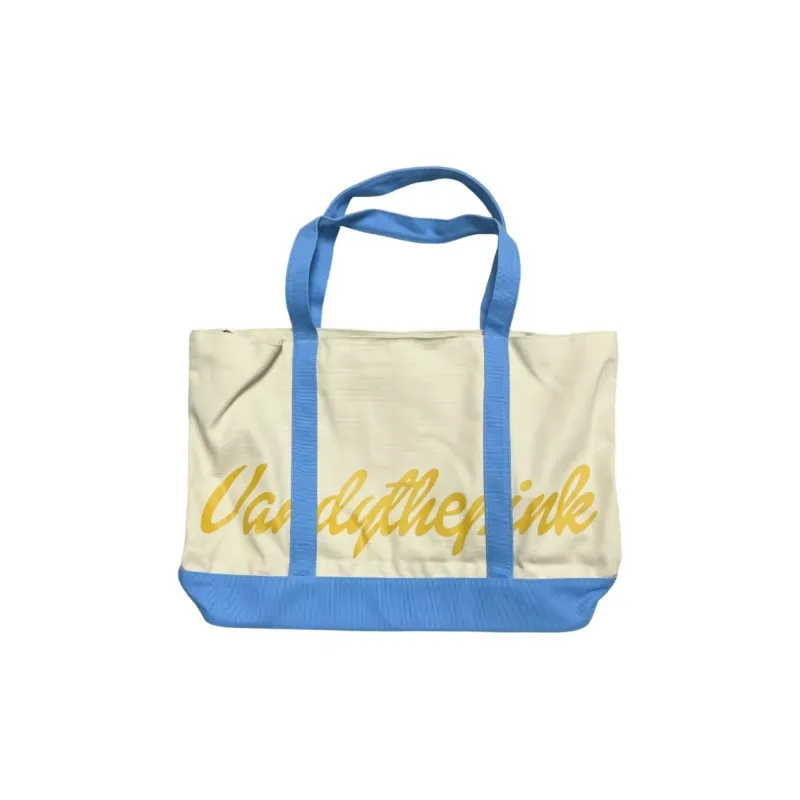 Vandy The Pink Canvas Handbag Regular Unisex Blue White-1