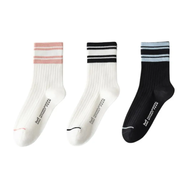 MIIOW Mid Calf Socks Unisex 3 Pack-3
