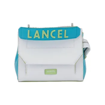 LANCEL Grain Cow Leather Portable Crossbody Bag, Shoulder Bag Trumpets Women's Optical White