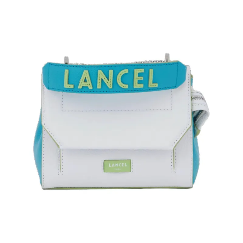 LANCEL Grain Cow Leather Portable Crossbody Bag, Shoulder Bag Trumpets Women's Optical White-0