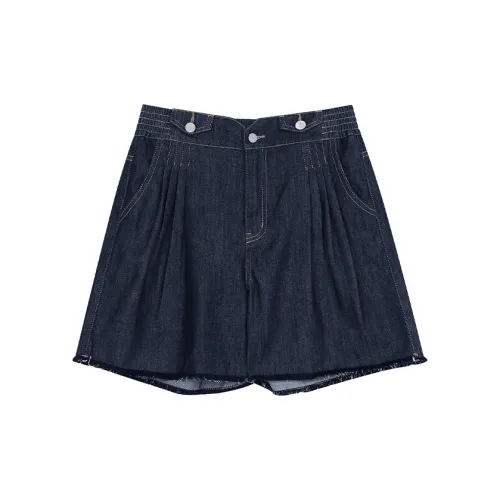 ELF SACK Denim Shorts Women's Deep Sea Blue