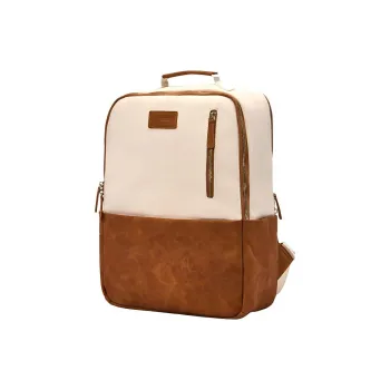 TTaG．baG Leather Backpack Regular Unisex White Brown