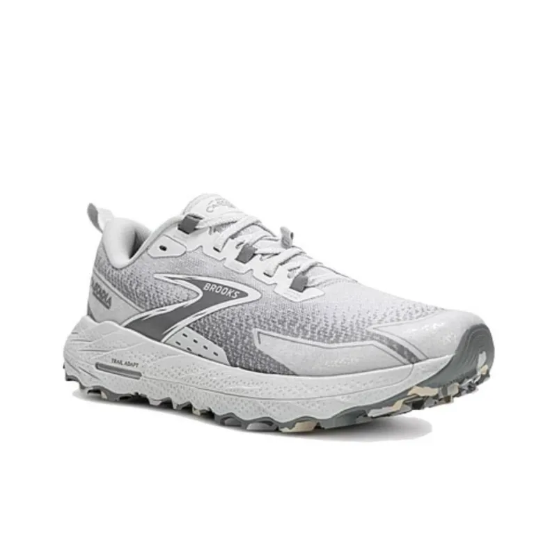 Brooks Cascadia18 Anti-Slip Wear-Resistant Low-Top Running Shoes Men's White Gray-2