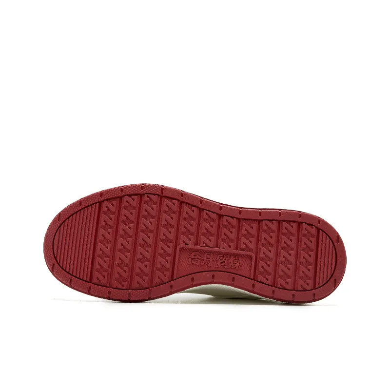 QIAODAN Five Centimeters Skateboard Shoes Women's Low Top Ivory Iron Red-7