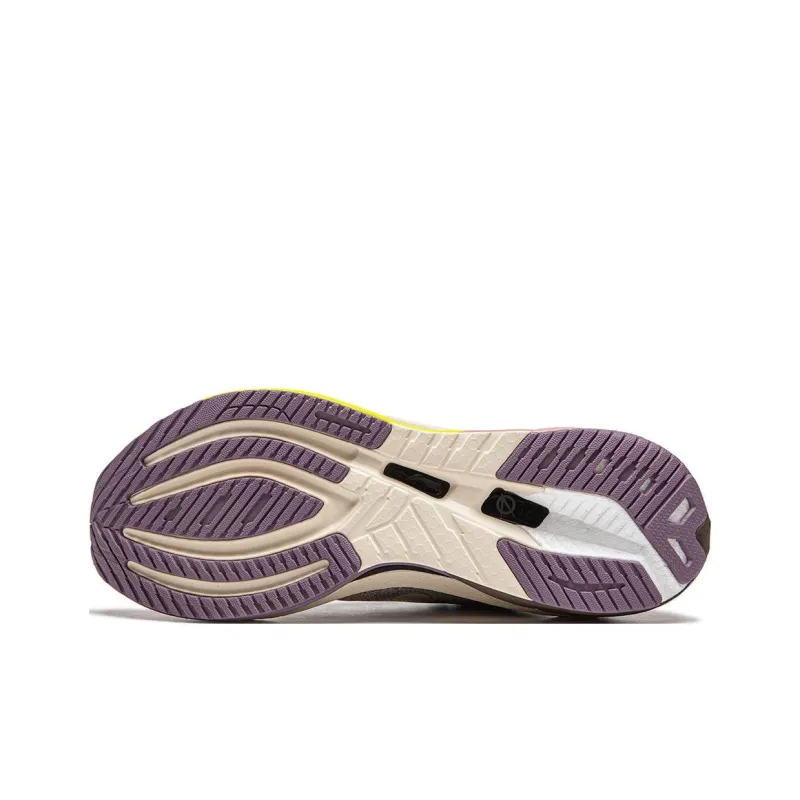 LINING Furious Rider 7.0 V2 Running Shoes Women's Low Top Rock White Gray/Frost Dusty Purple-6