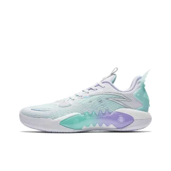 Anta Frenzy 5team V2 Cushioning Wear Resistant Low Top Basketball Shoes Men's White Blue Purple