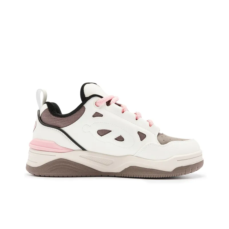QIAODAN Qicheng V2 Skateboard Shoes Women's Low Top Ivory Walnut-4