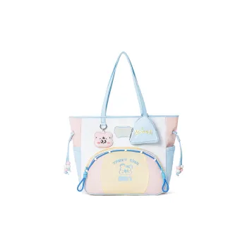 Sound For Life Fabric Tote Handbag, Shoulder Bag Large Size Women's Multicolor