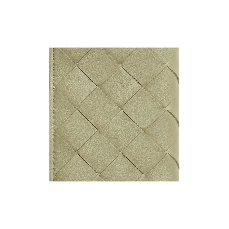 Bottega Veneta Intrecciato Lambskin Wallet Mini Women's Travertine & New Sauge-4