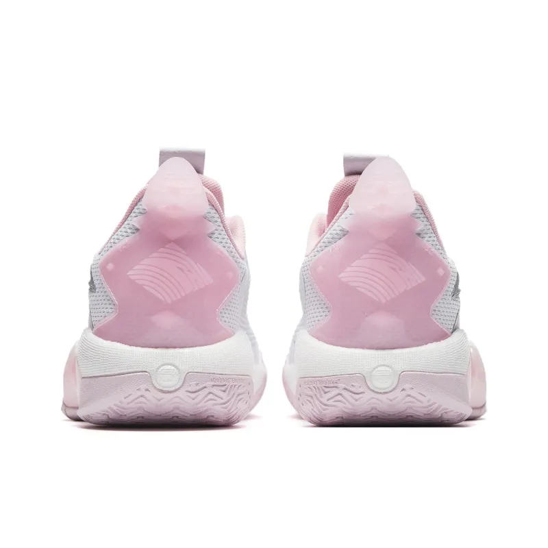 Anta Frenzy 5team V2 Cushioning Wear Resistant Low Top Basketball Shoes Men's White Pink-4