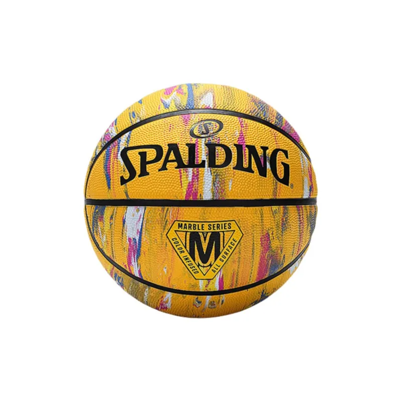 SPALDING Marble Collection Rubber Basketball Yellow Graffiti Size 7 Training Unisex-0