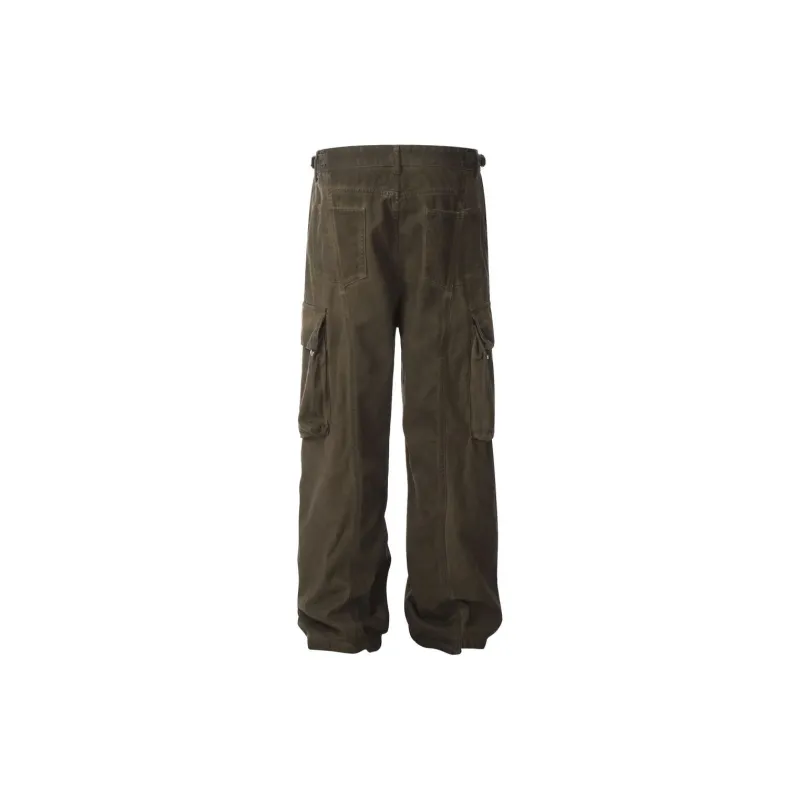 GBXM Jeans Unisex Dirty Dyed Khaki-2