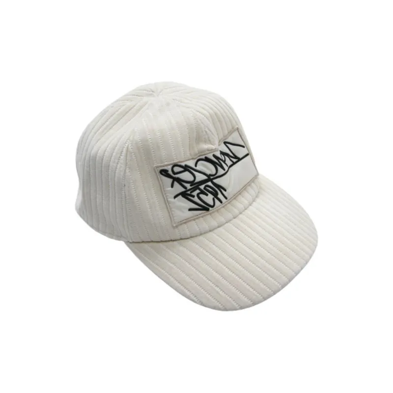Moncler Cotton Baseball Caps Men's Gray White-1