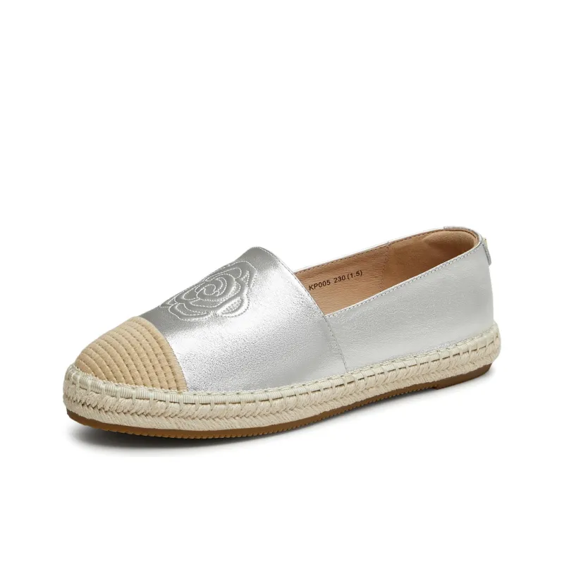 Teenmix Espadrilles Women's Ecru/Silver/Brown-3