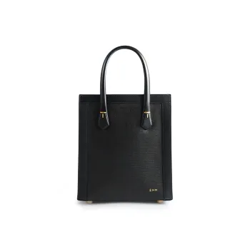 EHM Soft And Tender Series Cow Leather Crossbody Bag Small Size Women's Black/Brown