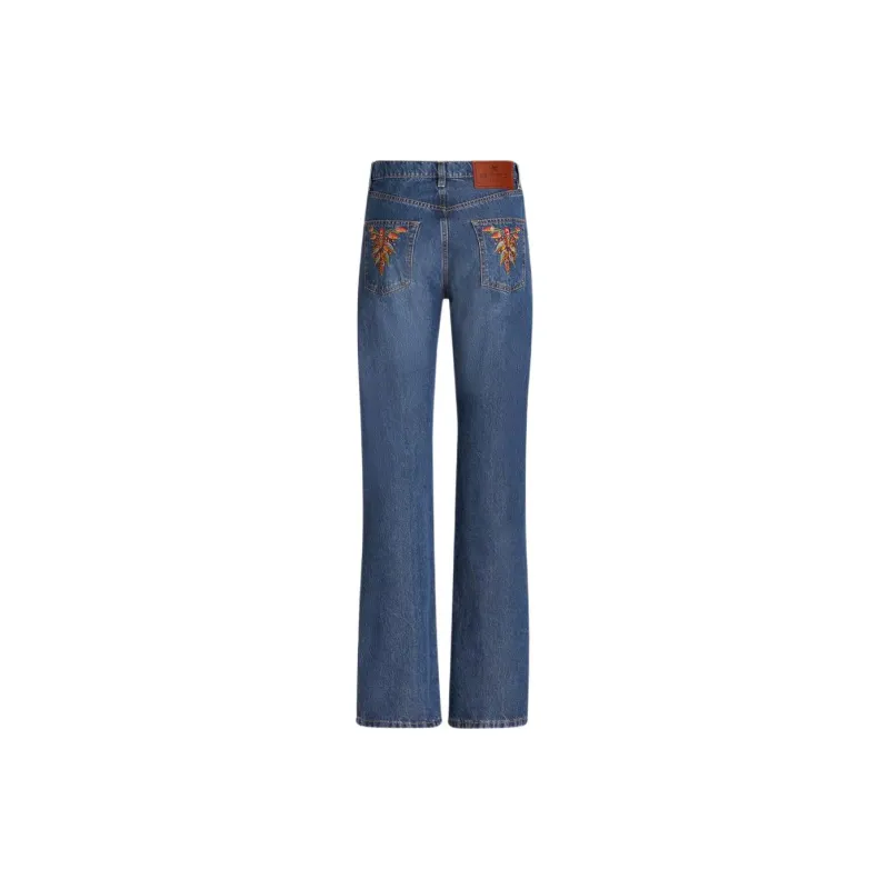 ETRO Floral embroidered High waist Jeans-1