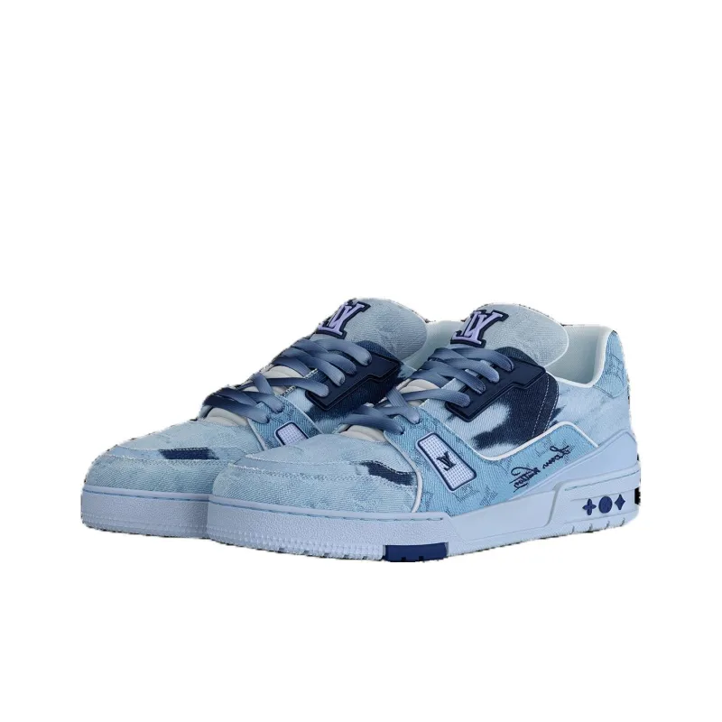 LOUIS VUITTON Trainer Skateboard Shoes Men's Blue-2