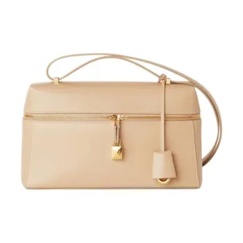 Loro Piana Extra Bag Cow Leather Crossbody One Shoulder Handbag Women's Light Lacteal
