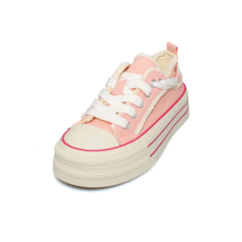 B10CROWN Anti Slip Wear Resistant Breathable Lightweight Low Top Canvas Shoes Women's Pink-1