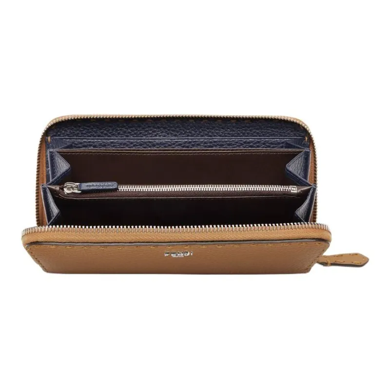 FENDI Calfskin Wallet Men's Beige-2