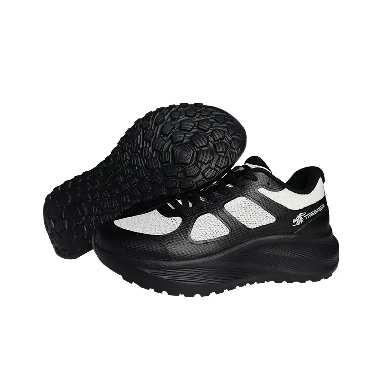 TREEPERI Running Shoes Unisex Low Top Black/White-4