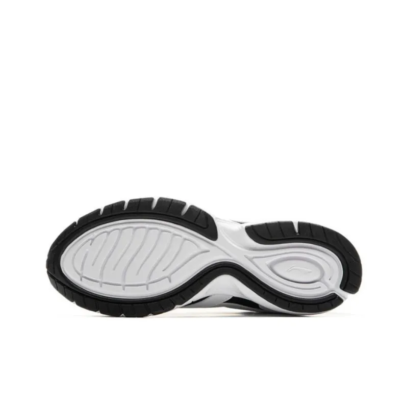LiNing Cushioning Slip Resistant Abrasion Resistant Breathable Low Top Running Shoes Women's White Black-4