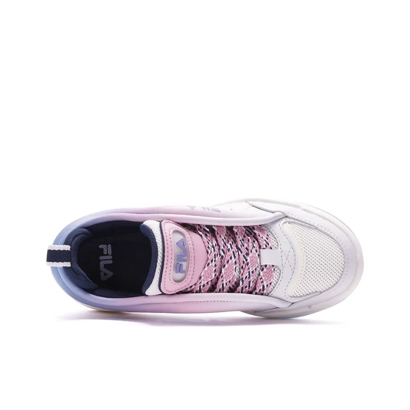 FILA Low Top Skateboard Shoes Women's Milk White/Rain Mist Gray-1