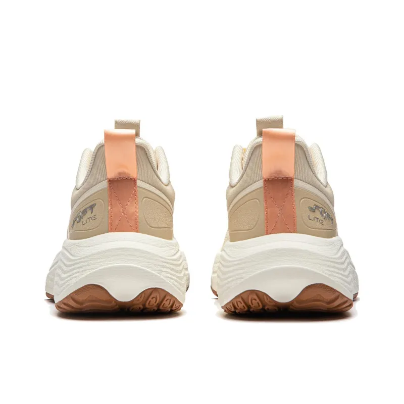 LiNing Soft Lite Anti-Slip Wear-Resistant Breathable Lightweight Low-Top Casual Shoes Women's White Umber-5