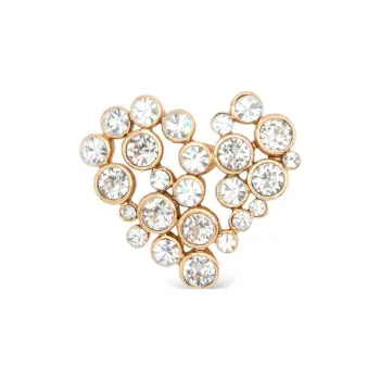 Oscar De La Renta Crystal Heart Brooch