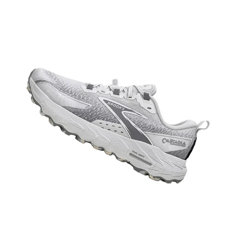 Brooks Cascadia18 Anti-Slip Wear-Resistant Low-Top Running Shoes Men's White Gray-1