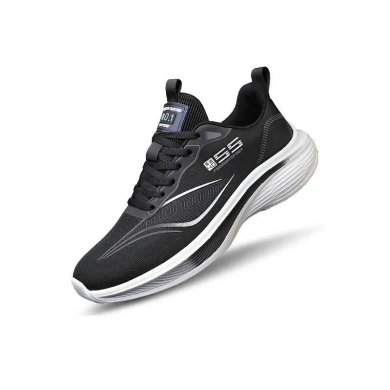 Meiretu Shock Absorbers Slip Resistant Breathable Low Top Running Shoes Men's-2