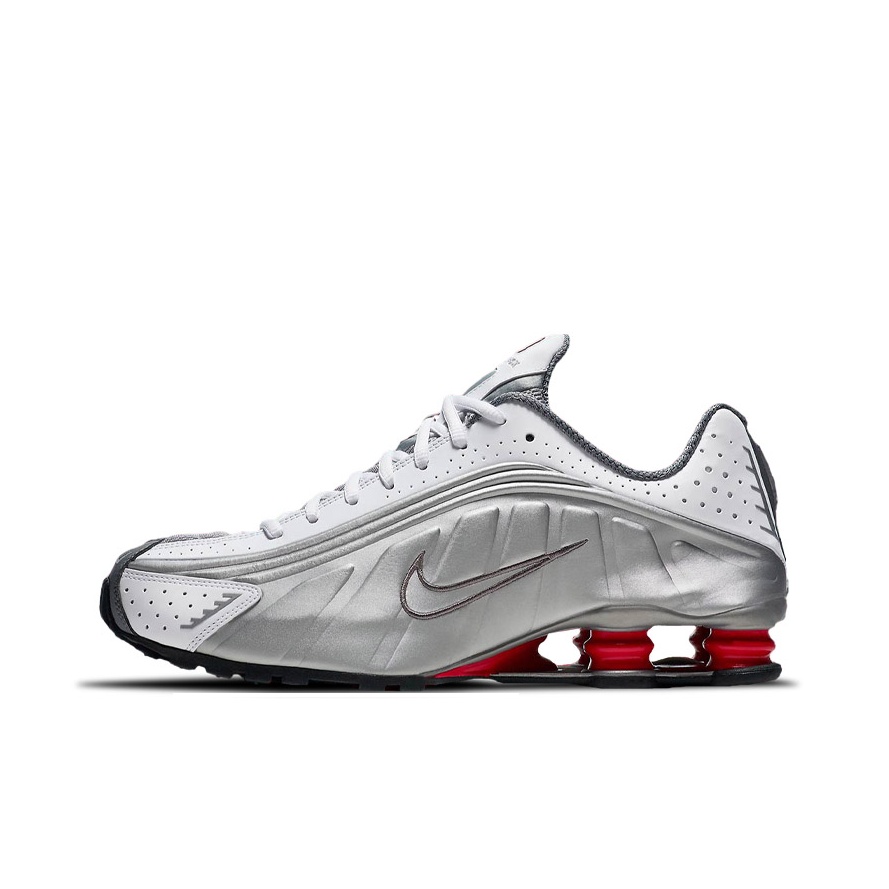 Nike shox r4 metallic silver and black online