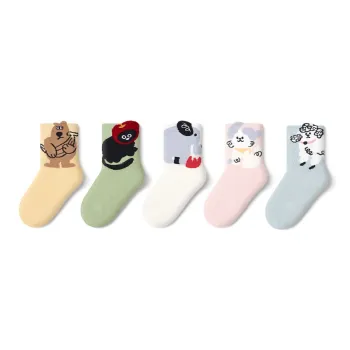 Primeet Mid Calf Socks Unisex 5 Pack
