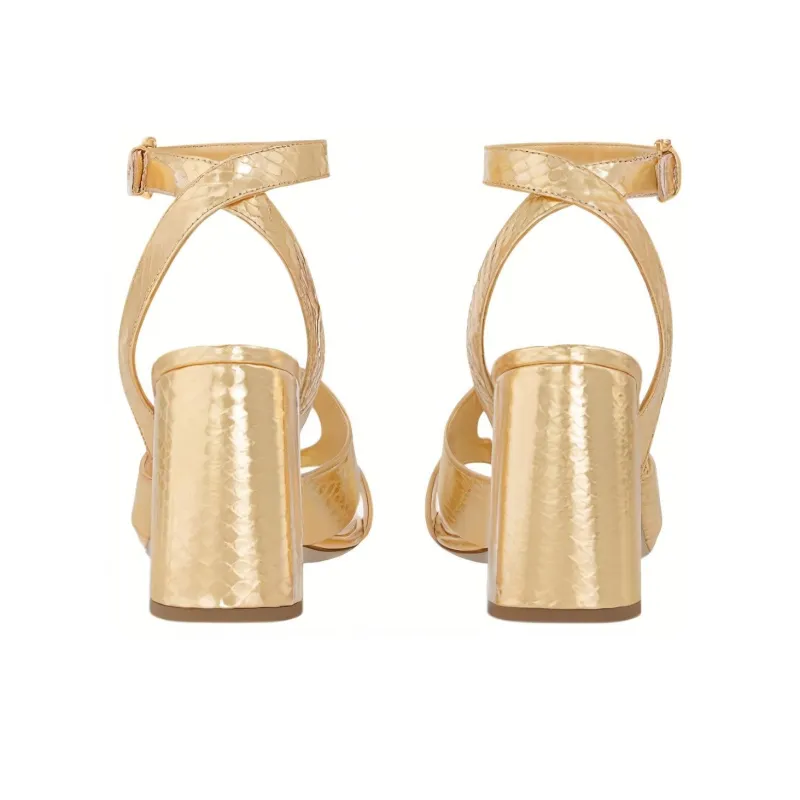 LOUIS VUITTON Isola One Strap Sandals 8.5cm Women's Gold-3