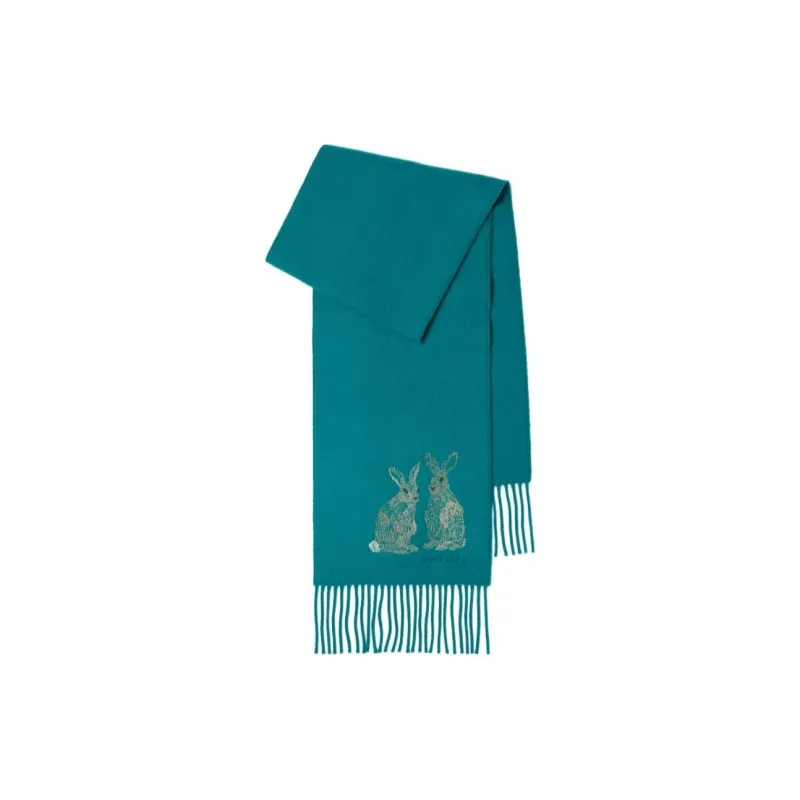 Burberry Rabbit Embroidery Cashmere Scarf-0