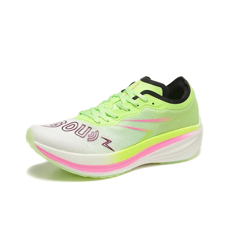 DUANGOU Running Shoes Unisex Low Top Neon Green/Rose Red/Contrasting Colors-0