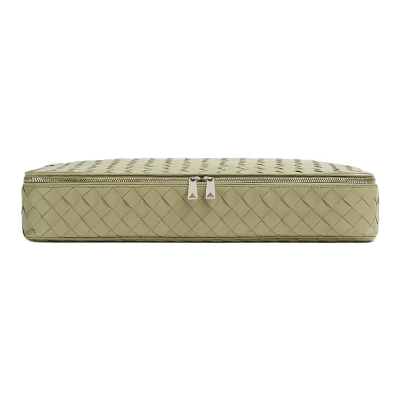 Bottega Veneta Intrecciato Calfskin Storage Bag Medium Size Men's Lime Gray-3