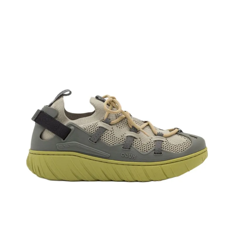 HUGO BOSS Low Top Casual Shoes Men's Gray Green-1