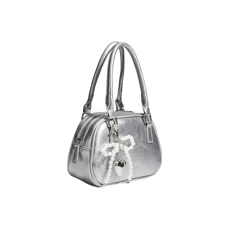 DCLOUD PU Shoulder Bag Crossbody Bag Women's Silver-2