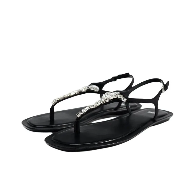ZARA One Strap Sandals Women's Black-2