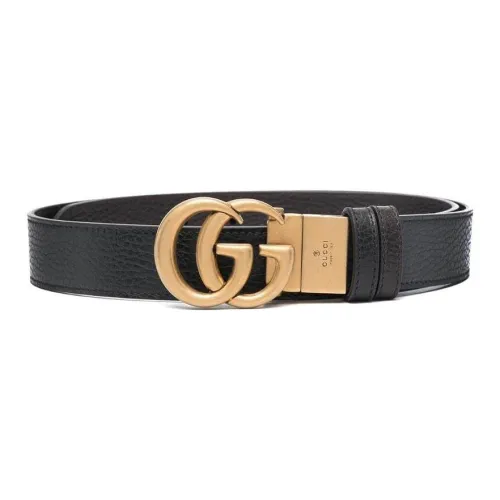 GUCCI Double G Buckle Leather Belt