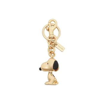 COACH SNOOPY X Peanuts Collaboration Metal Plated Bag Charm Bag Merch Women's Gold