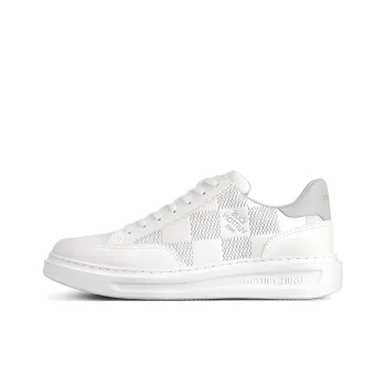 LOUIS VUITTON Beverly Hills Low Top Skateboard Shoes Men's White Gray