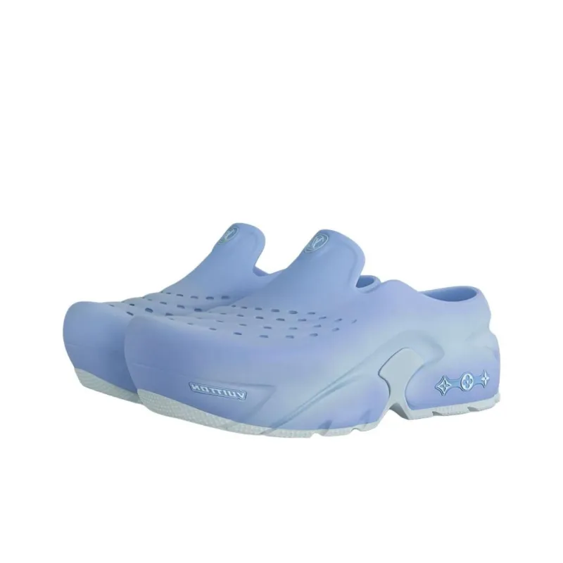 LOUIS VUITTON Shark Clogs Men's Blue-3