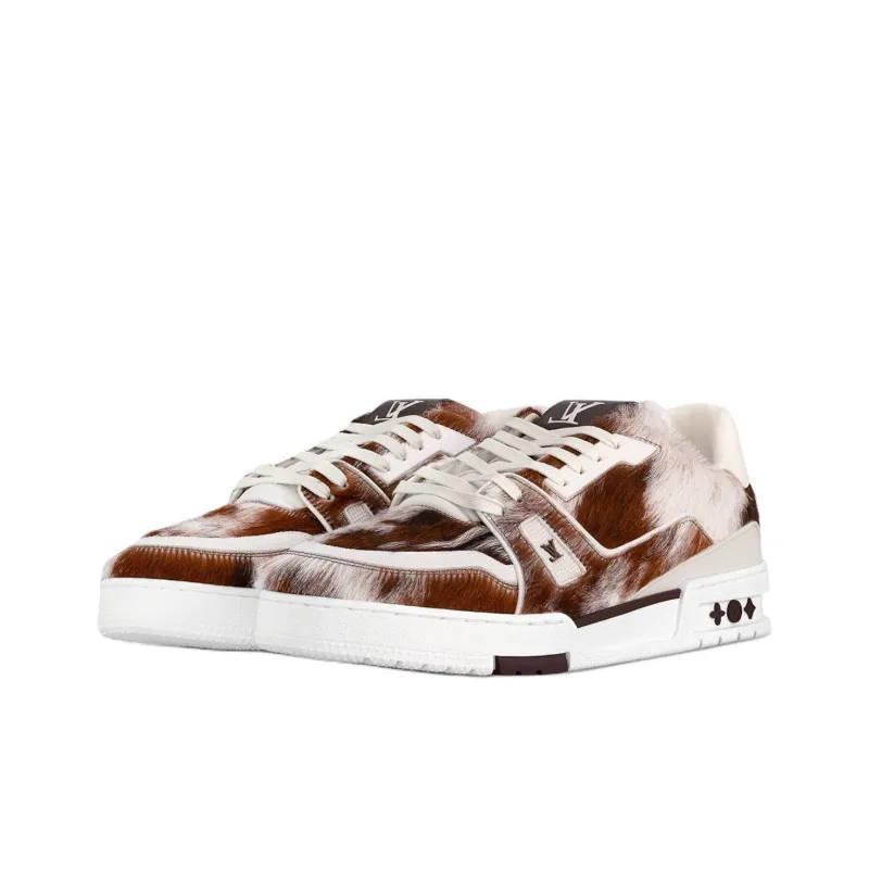 LOUIS VUITTON Trainer Low Top Skateboard Shoes Men's Brown-2