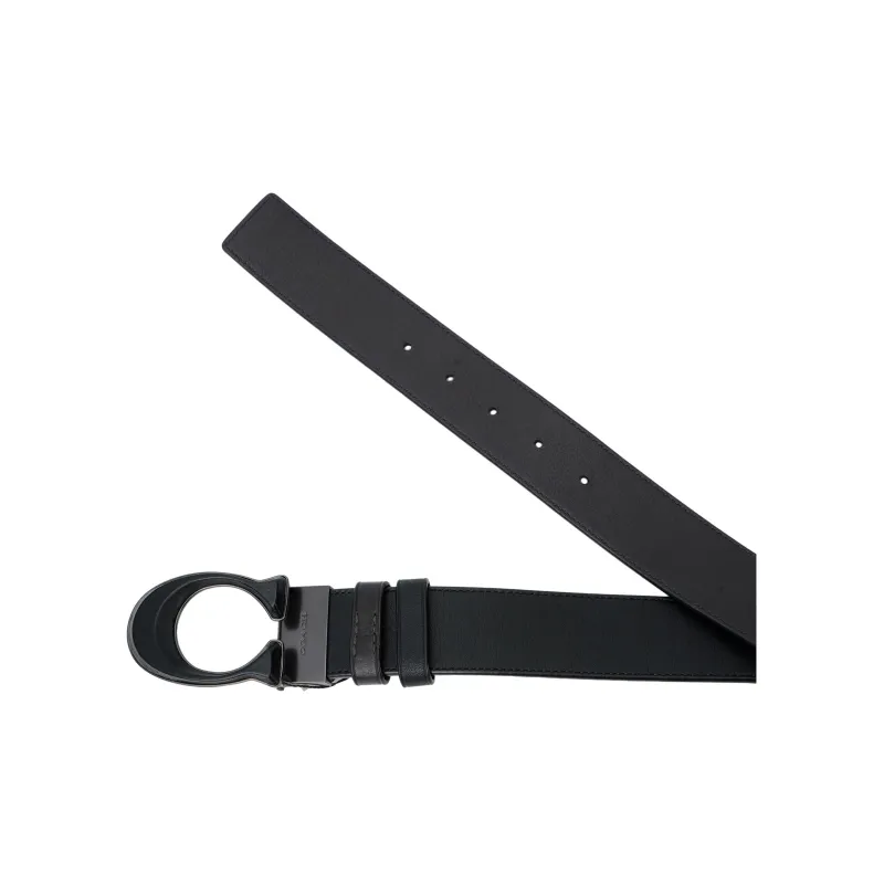 COACH Cow Leather Belts Men's Black Width 3.8cm-3