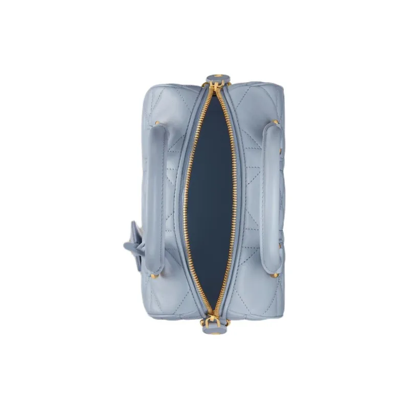 DIOR Calfskin Crossbody Handbag, Shoulder Bag Women's Light Blue-4