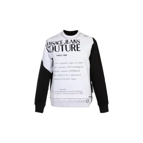 VERSACE JEANS COUTURE Sweatshirts Men White Gray With Black