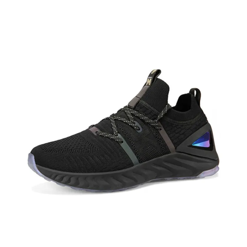 HEIYIREN x PEAK Shock Absorbers With Slip Resistant Features Low Top Running Shoes Men's Black-2