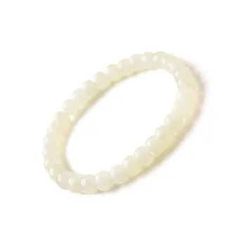 Lingfei Hetian Jade Bracelets Pale Greenish-White Jade Women's